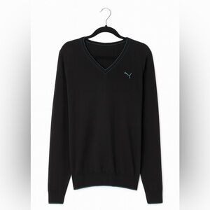 Puma Sportlifestyle Golf Men's Navy Blue V-Neck Golf Sweater Size Large